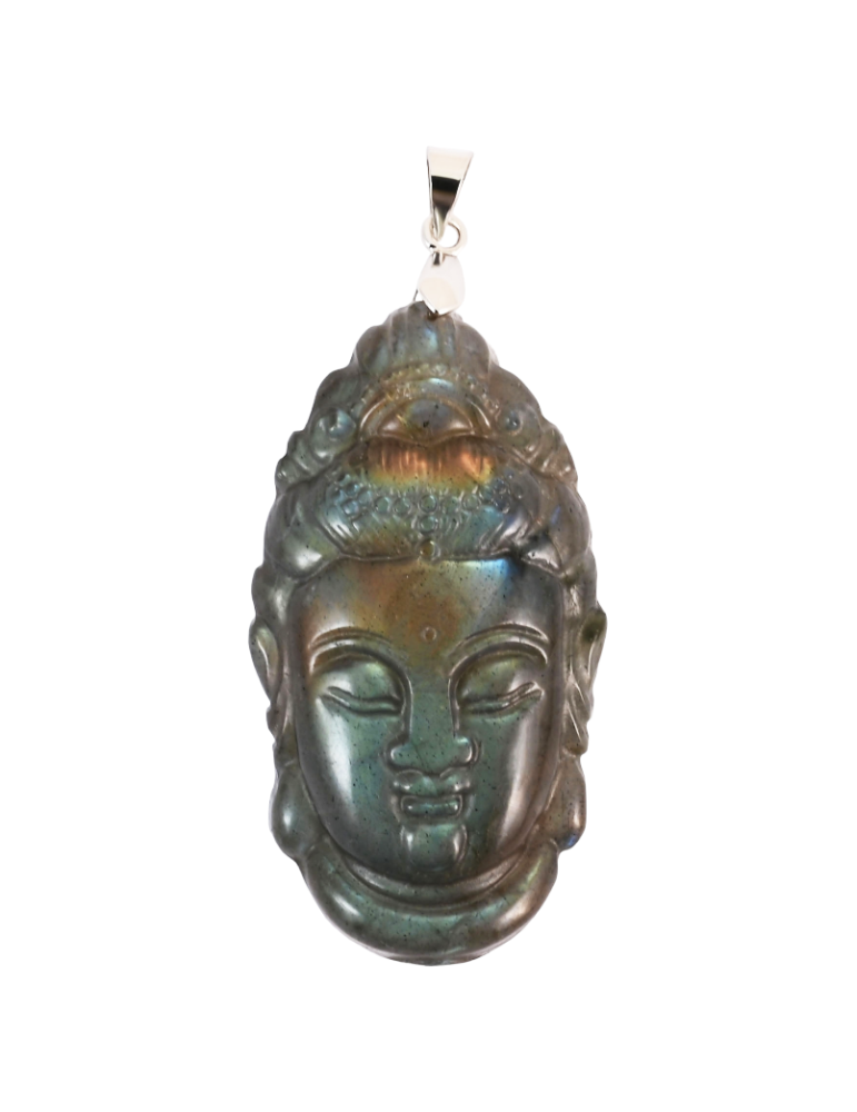 Pendente testa di Buddha in labradorite AA