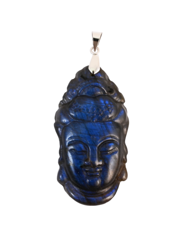 Pendentif tête Siddhârta labradorite AA