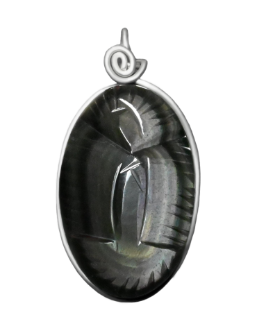 Pendentif vierge obsidienne...