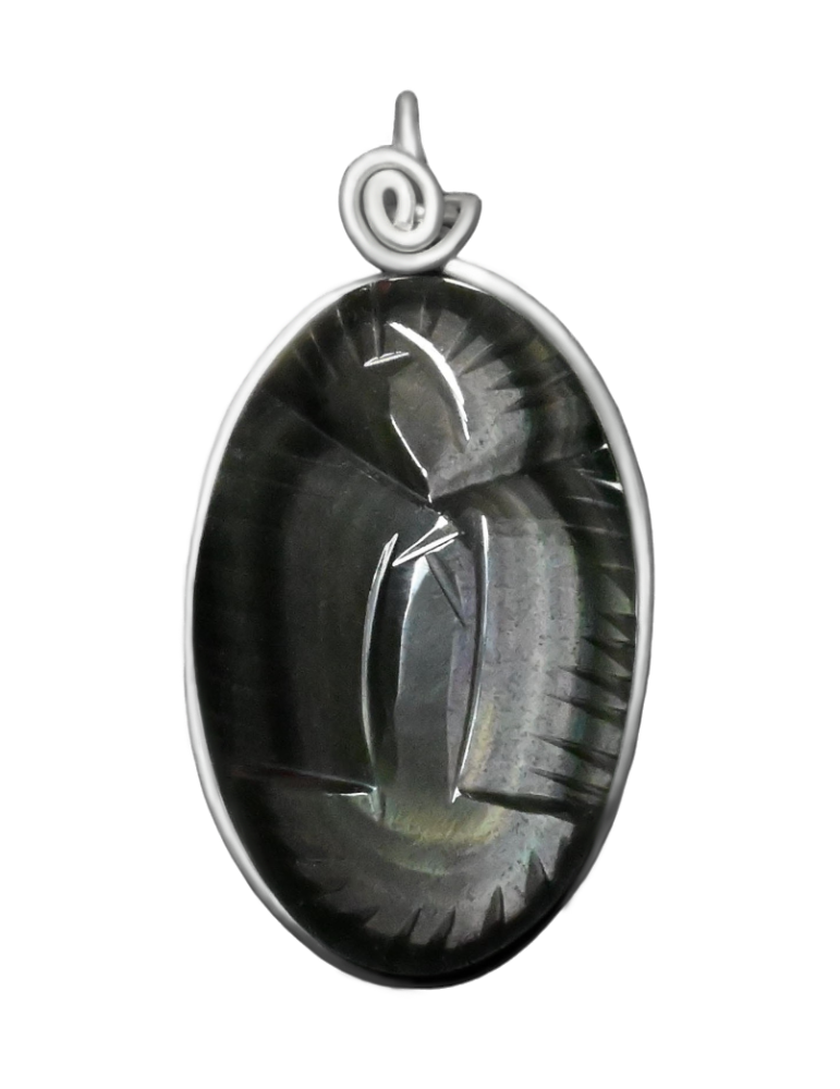 Maagd hanger van obsidiaan hemeloog AA