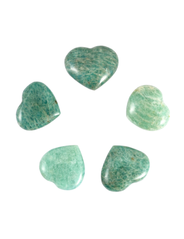 Lot 5 Coeur 4 cm amazonite A