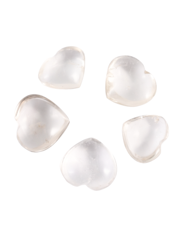 Lot 5 Coeur 4 cm cristal de roche A