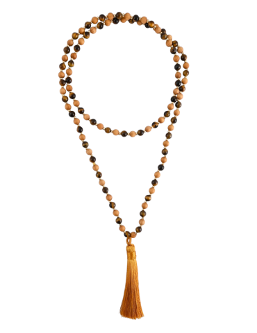 Mala Oeil de tigre + Bois 108 perles