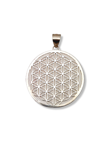 Pendentif Fleur de vie sculpté argent 925