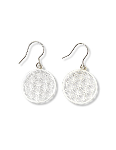 Boucles d'oreille fleur de vie argent 925