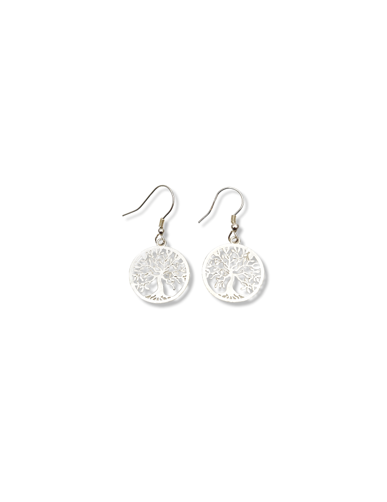 Boucles d'oreille arbre de vie argent 925