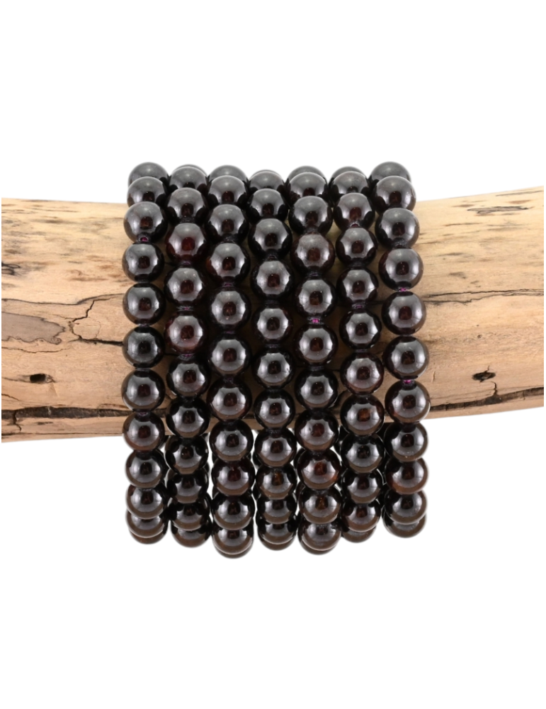 Red Almandine Garnet Bead Bracelet