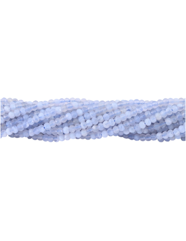 Fil perles facettées calcédoine 4x3mm A