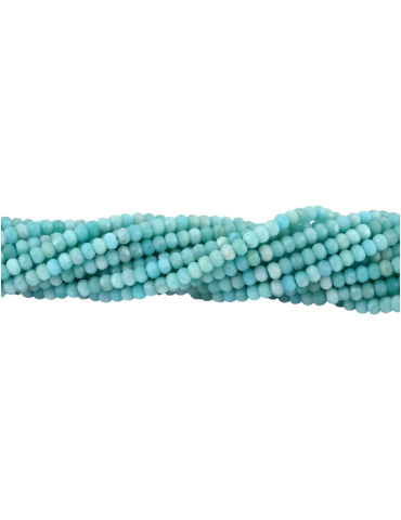 Fil perles facettées amazonite 4x3mm A