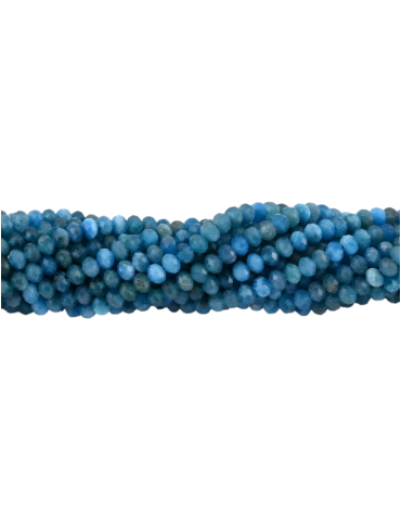 Fil perles facettées apatite 4x3mm A