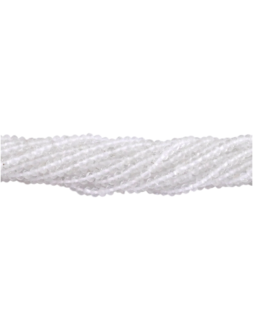 Fil perles facettées cristal de roche 4x3mm A