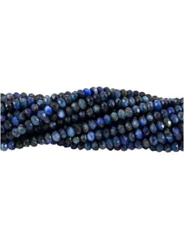 Fil perles facettées cyanite 4x3mm A