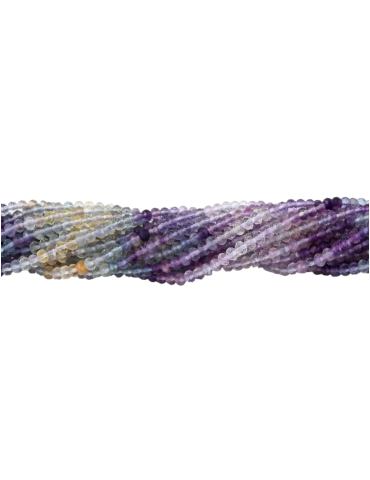 Fil perles facettées Fluorite mix 4x3mm AA