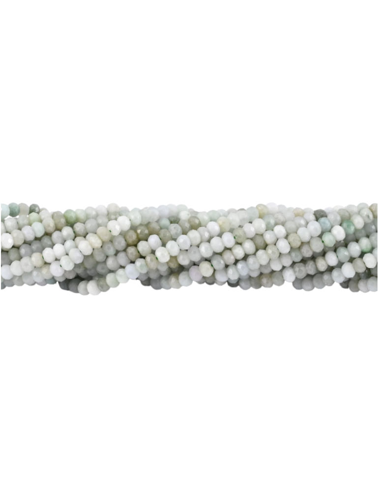 Thread of faceted jade pearls A