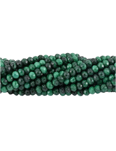 Strand of faceted malachite beads 4x3mm A