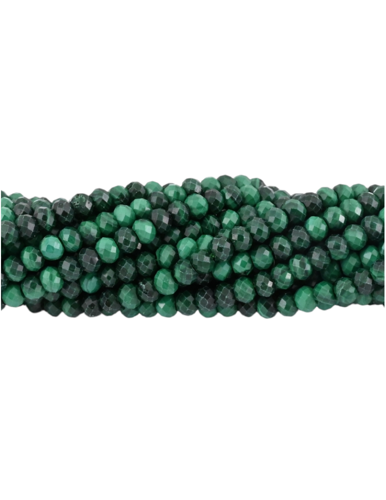 Strang facettierte Malachitperlen 4x3mm A