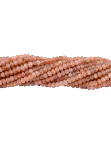 Fil perles facettées pierre de soleil 4x3mm A