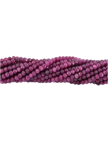 Strand of faceted ruby beads 4x3mm A