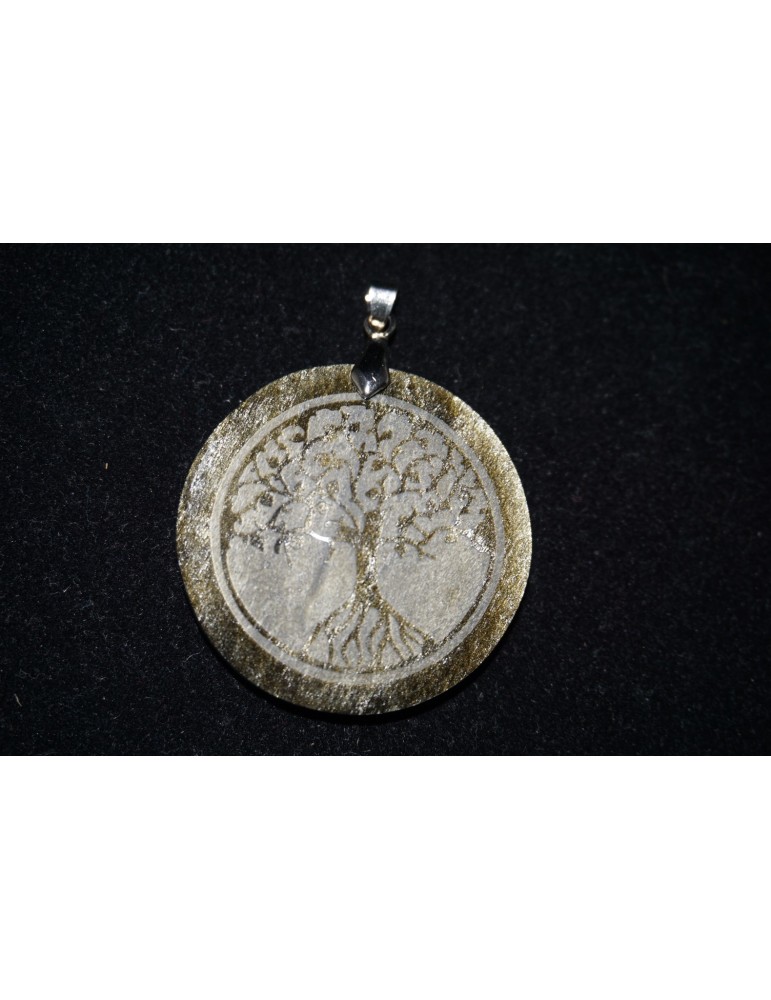 Engraved tree of life pendant