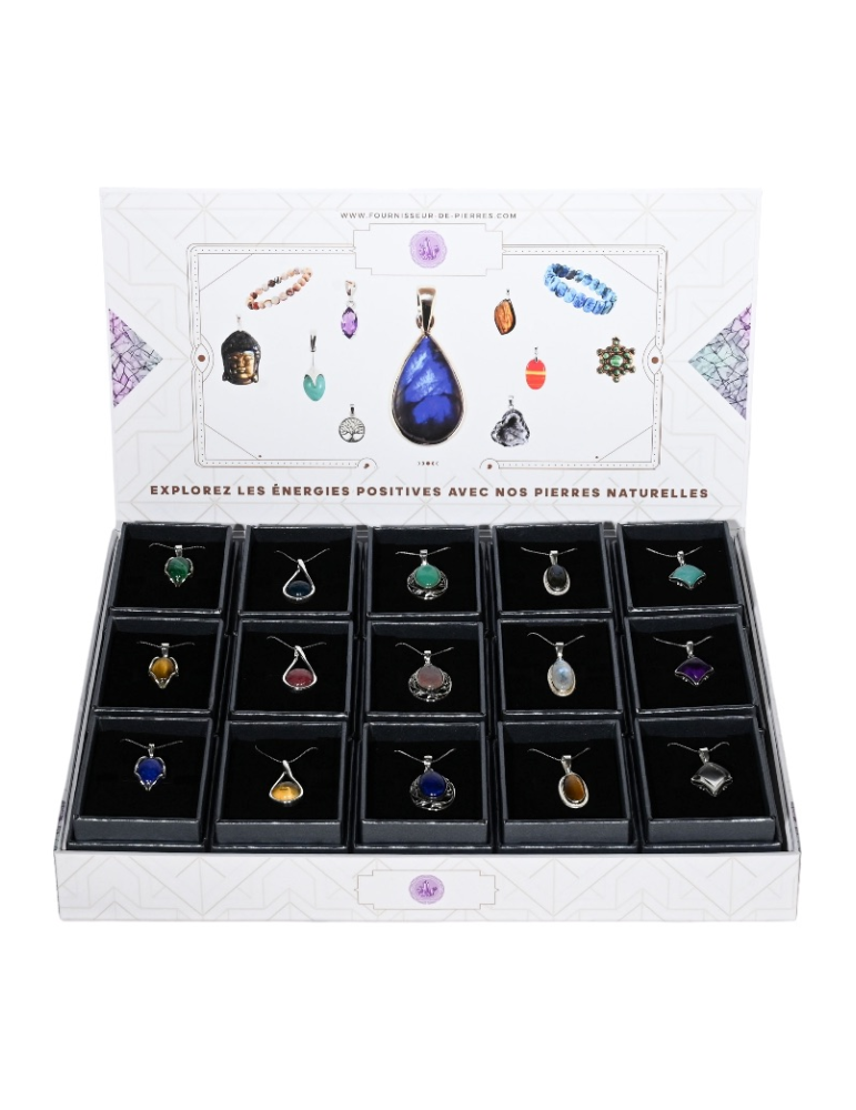Présentoir pendentif argent S - 15 pièces