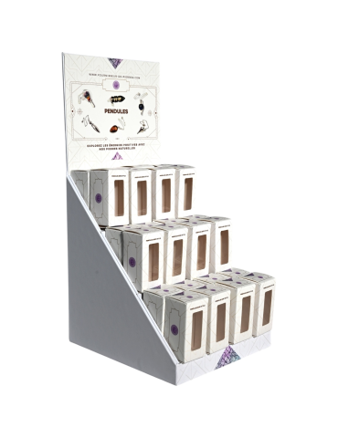 Présentoir pendules comptoir à étage - 24 pièces