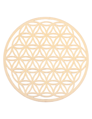 Disque fleur de vie en bois sculpté 40 ou 60 cm