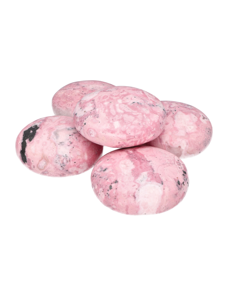 Round rhodonite pebbles