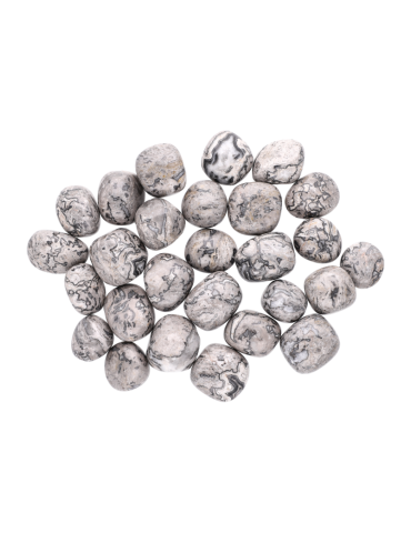 Gray crazy lace agate tumbled stones A