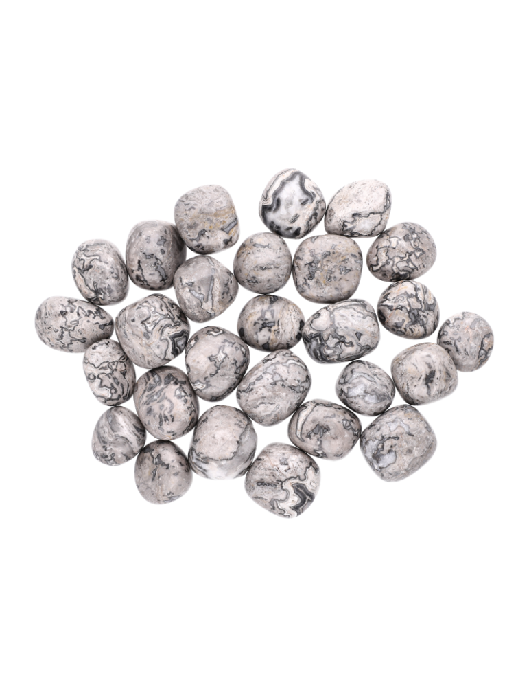 Grijze crazy lace agaat trommelstenen A