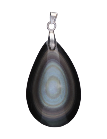 Pendentif obsidienne oeil céleste double AA