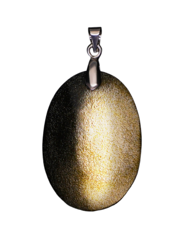Pendentif obsidienne dorée...