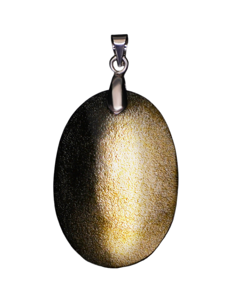 Pendentif obsidienne dorée double AA