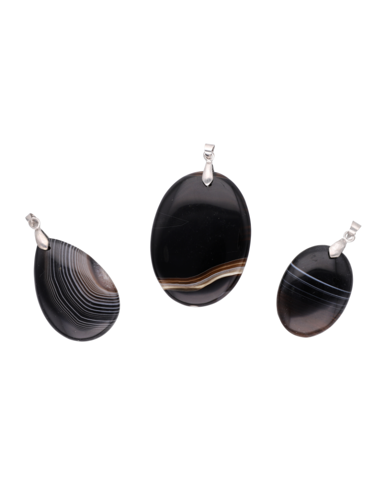 Pendentif Agate Noire A