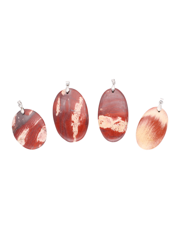 Pendentif Jaspe rouge rubané AA