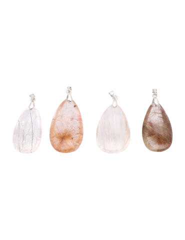 Pendentif quartz rutile cuivre AA