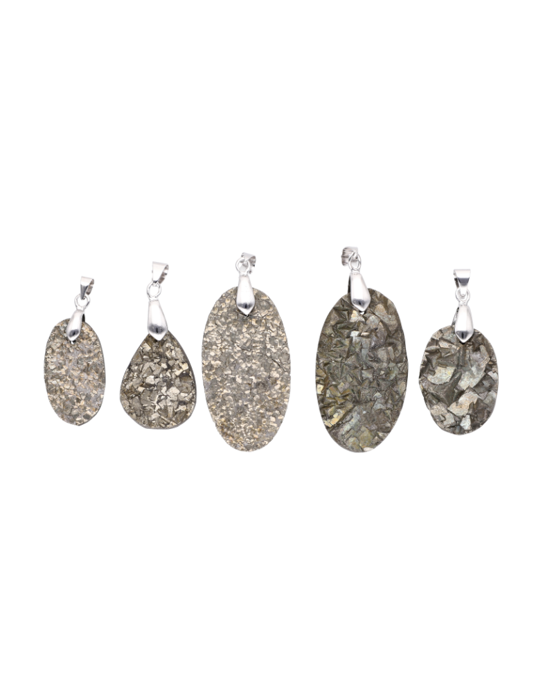 Pendentif pyrite druzy A