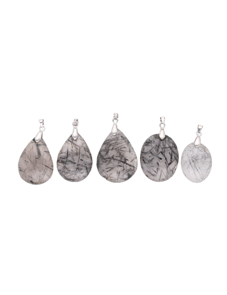 Pendentif quartz tourmaline AB