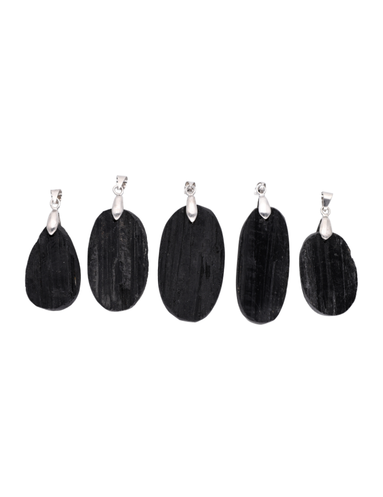 Pendentif tourmaline noire druzy A