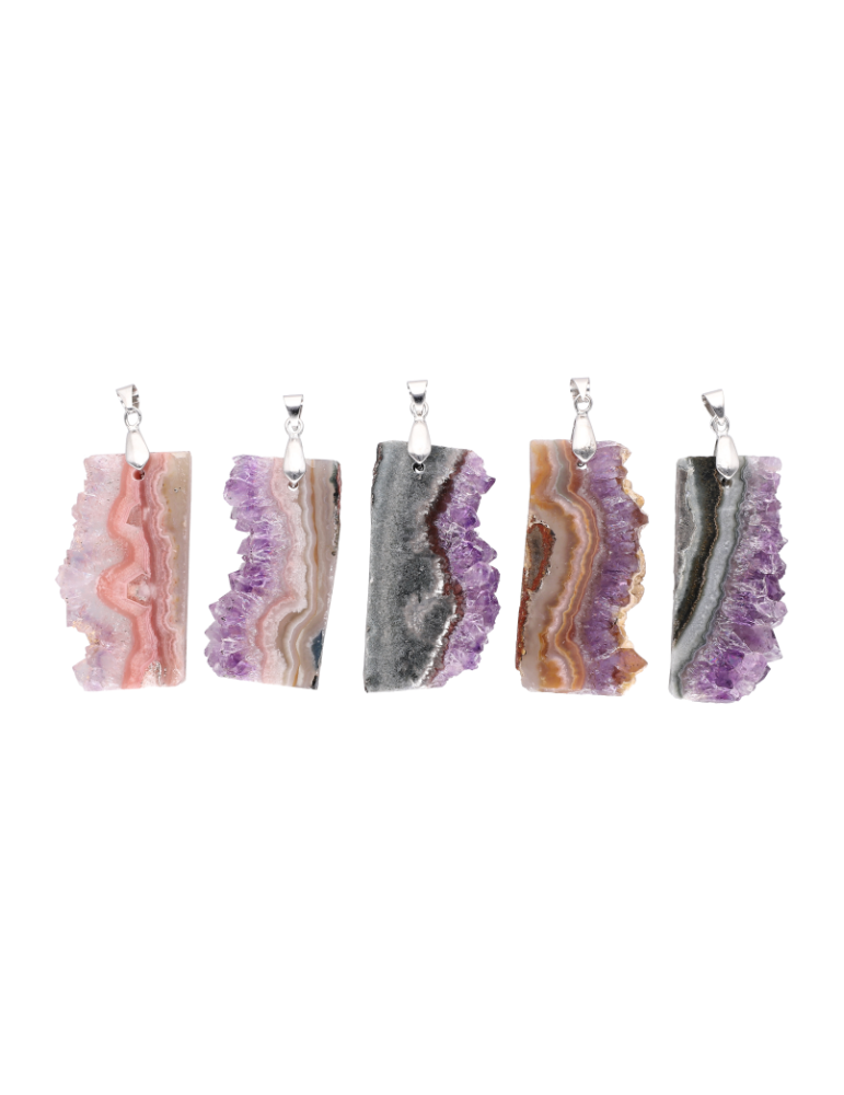 Pendentif tranche améthyste AA