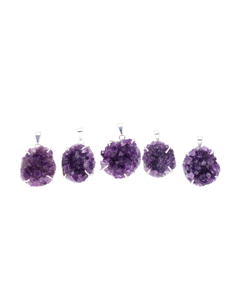 copy of Raw amethyst pendant set with claw