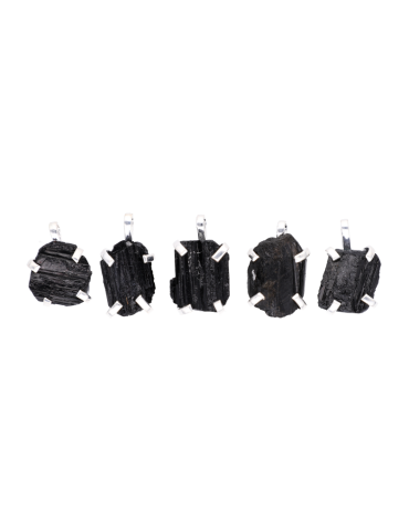 Pendentif tourmaline brute serti griffe