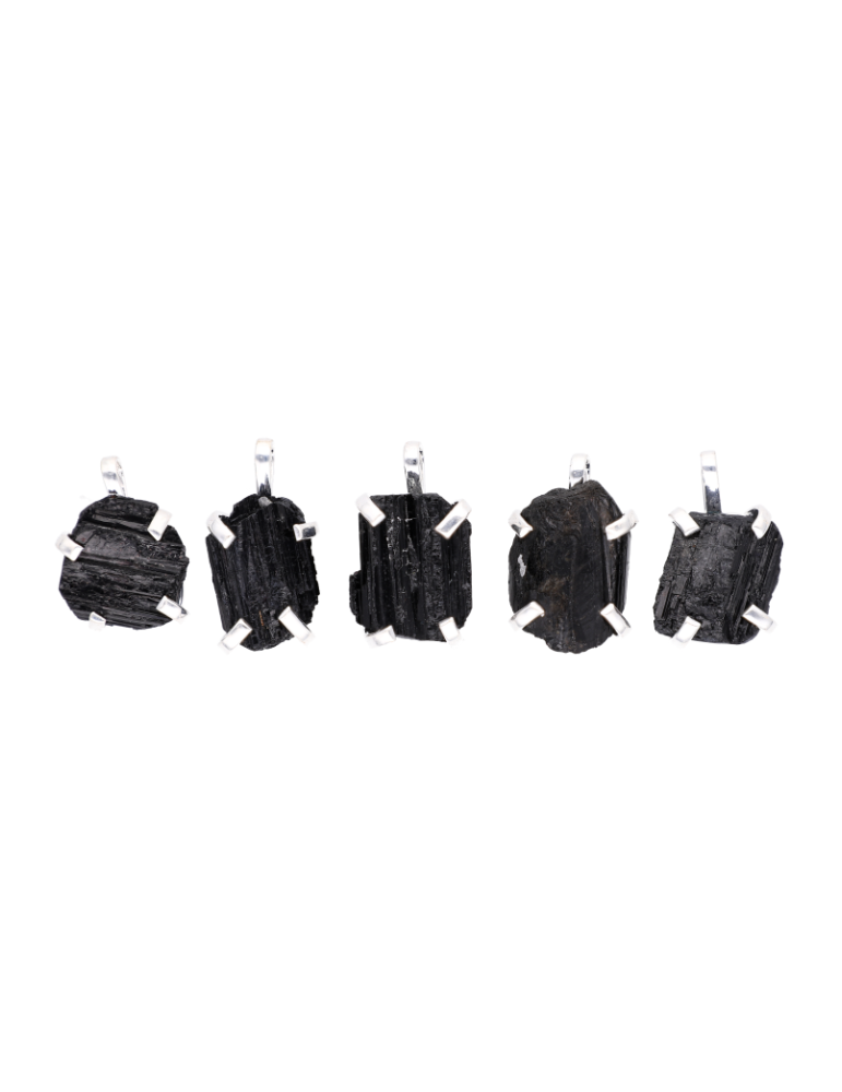 Pendentif tourmaline brute serti griffe