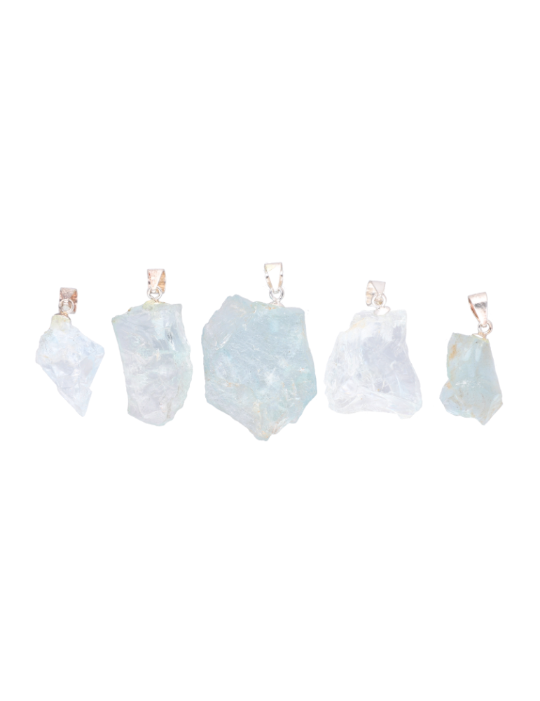 copy of Raw aquamarine pendant set with claw