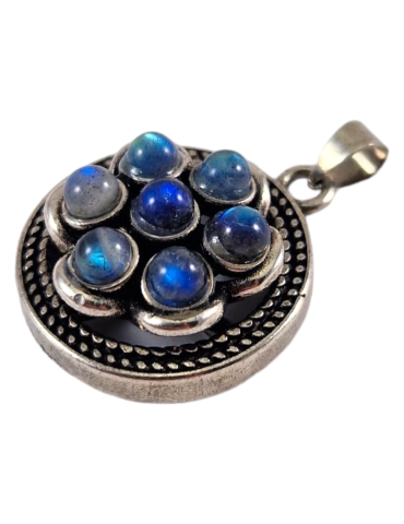 Pendentif roue labradorite