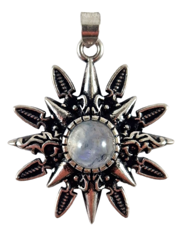 Pendentif soleil labradorite blanche