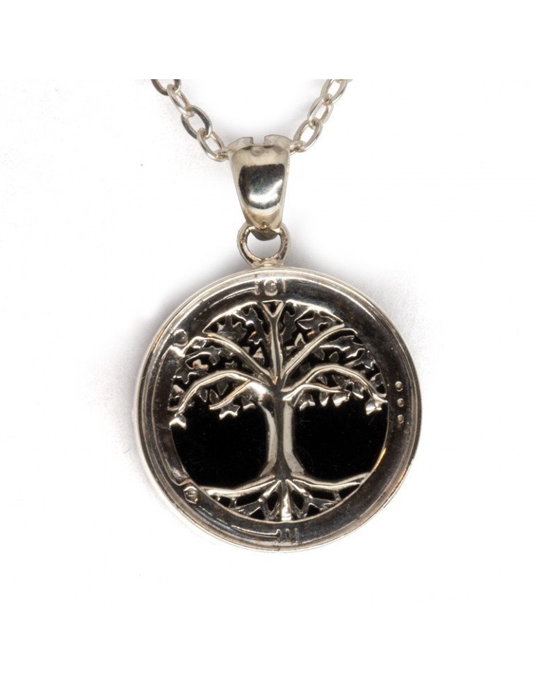 Pendentif arbre de vie argent 925 et pierre au choix