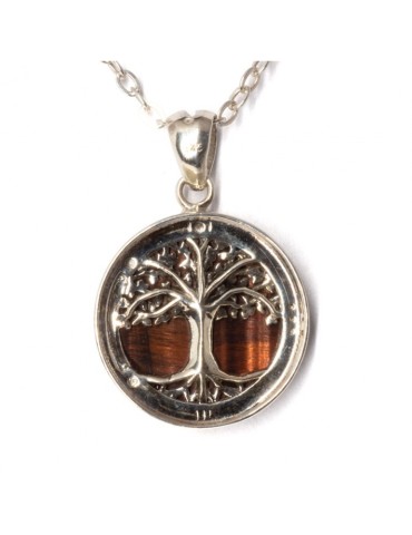 Pendentif arbre de vie argent 925 et pierres