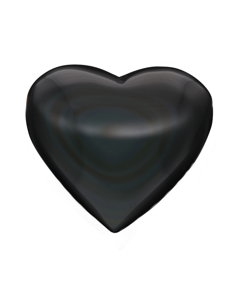 Coeur double obsidienne oeil céleste à poser AB