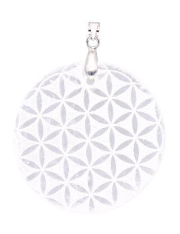 Pendentif sélénite fleur de...