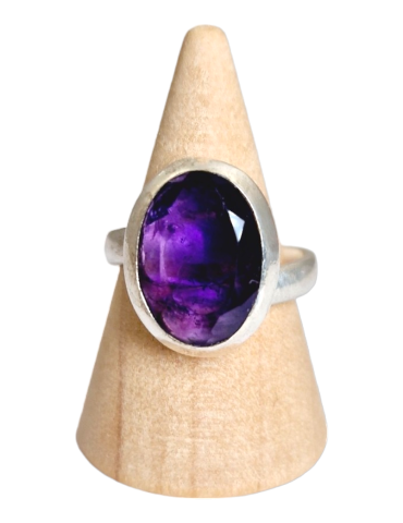 Faen Bague facettée serti clos argent 925